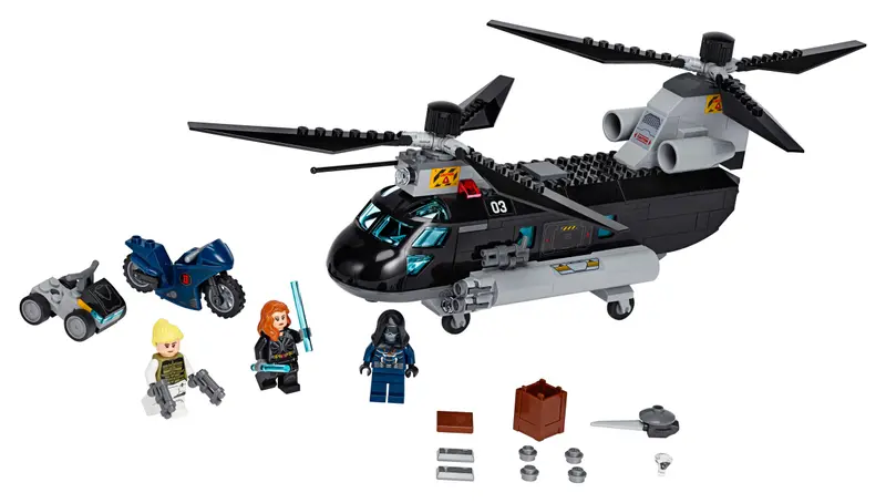 Lego Black Widow Helicopter Chase