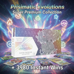 Pokemon Mega Comp - Prismatic Evolutions Super Premium Collection + 3980 Instant Wins