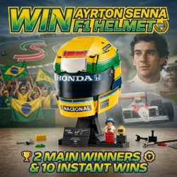 Lego Ayrton Senna F1 Helmet - 2 Winners & 10 Instants