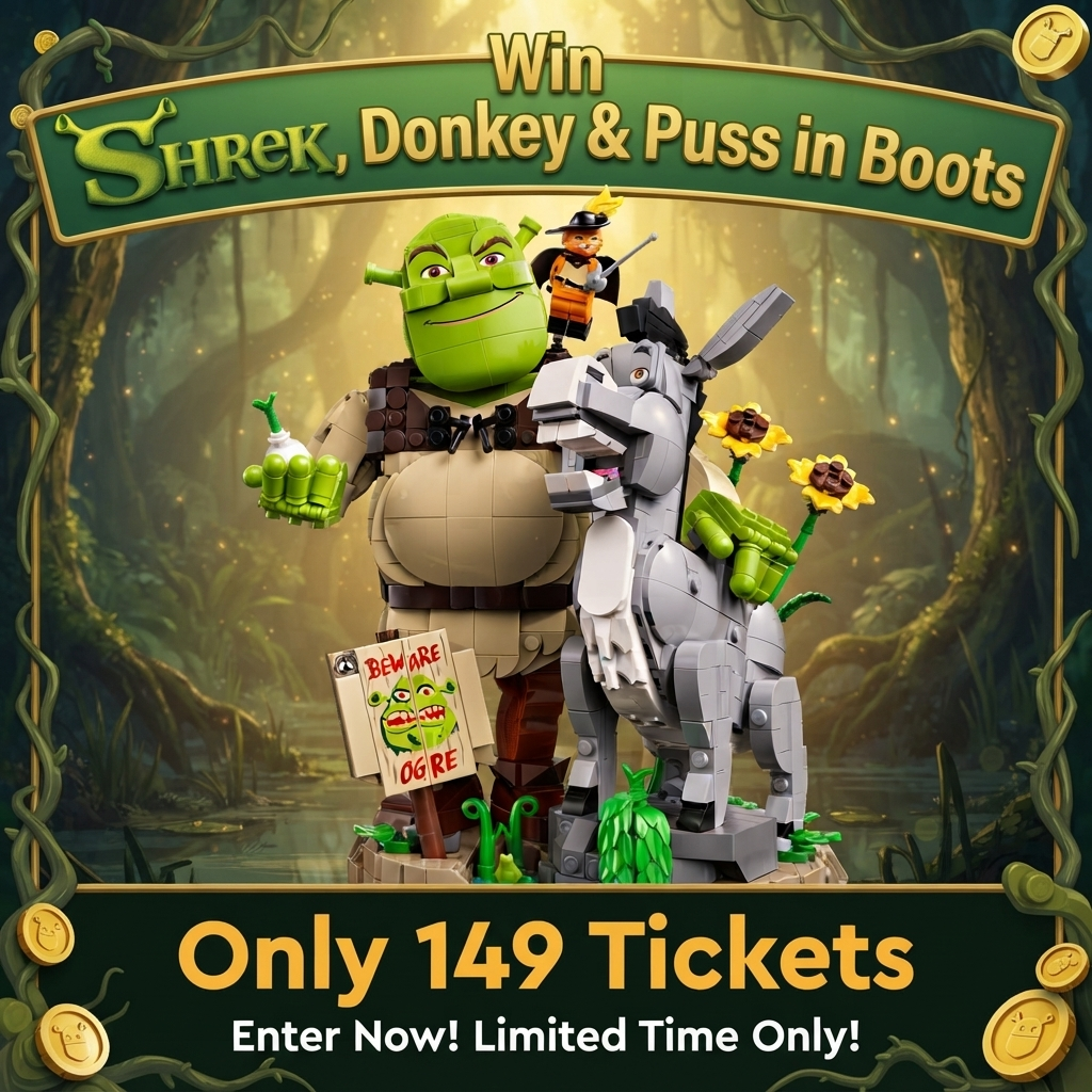Win Lego Shrek, Donkey & Puss in Boots - only 149 Tickets!